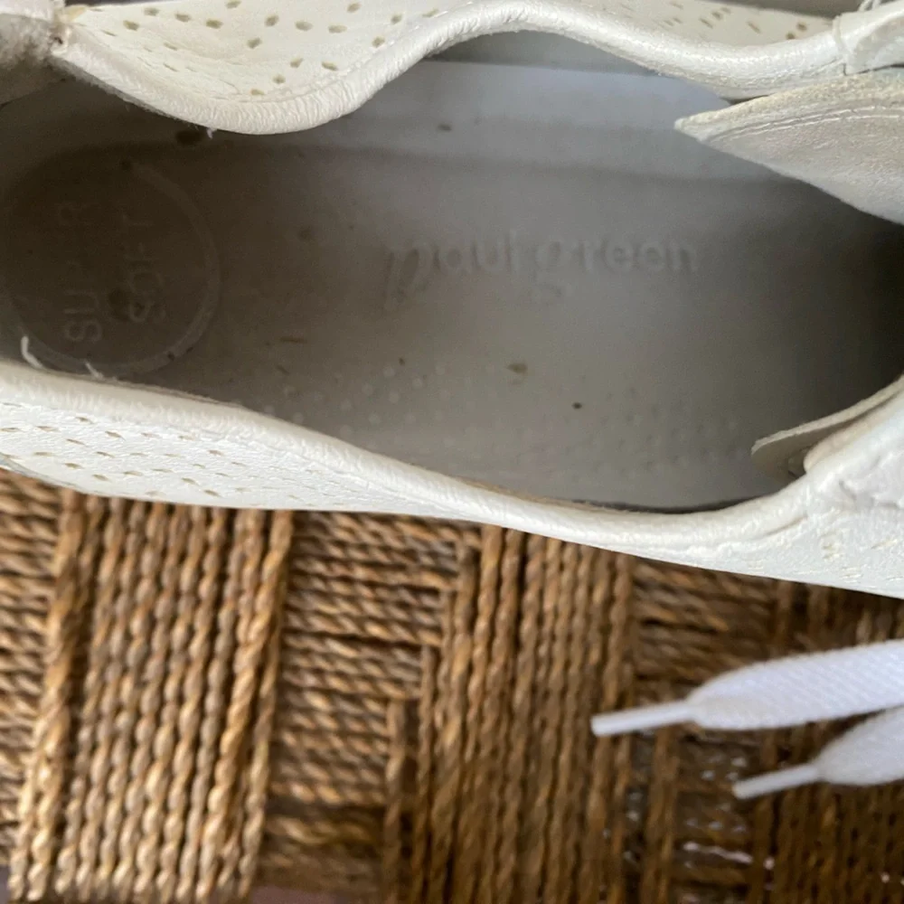 Paul Green Shoes Women's 5.5 Perforated White Sneakers Leather